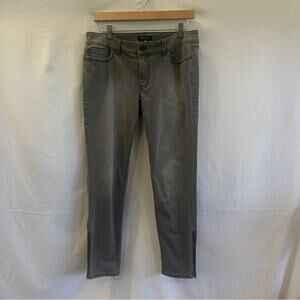 White House Black Market Gray Skimmer Denim Jeans Women Size 8 Side Ankle Zipper